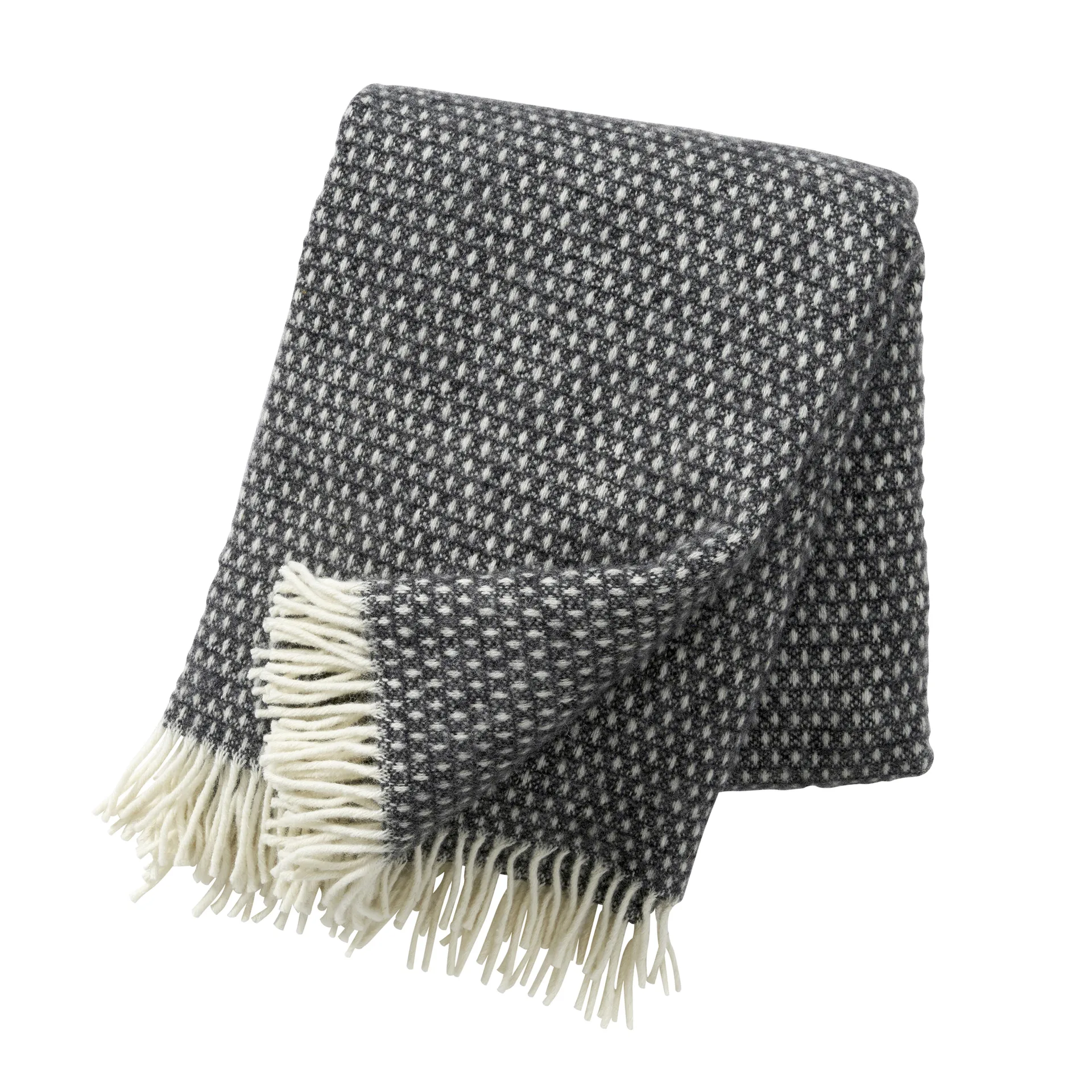 Manta de lã Knut, dark grey Klippan Yllefabrik