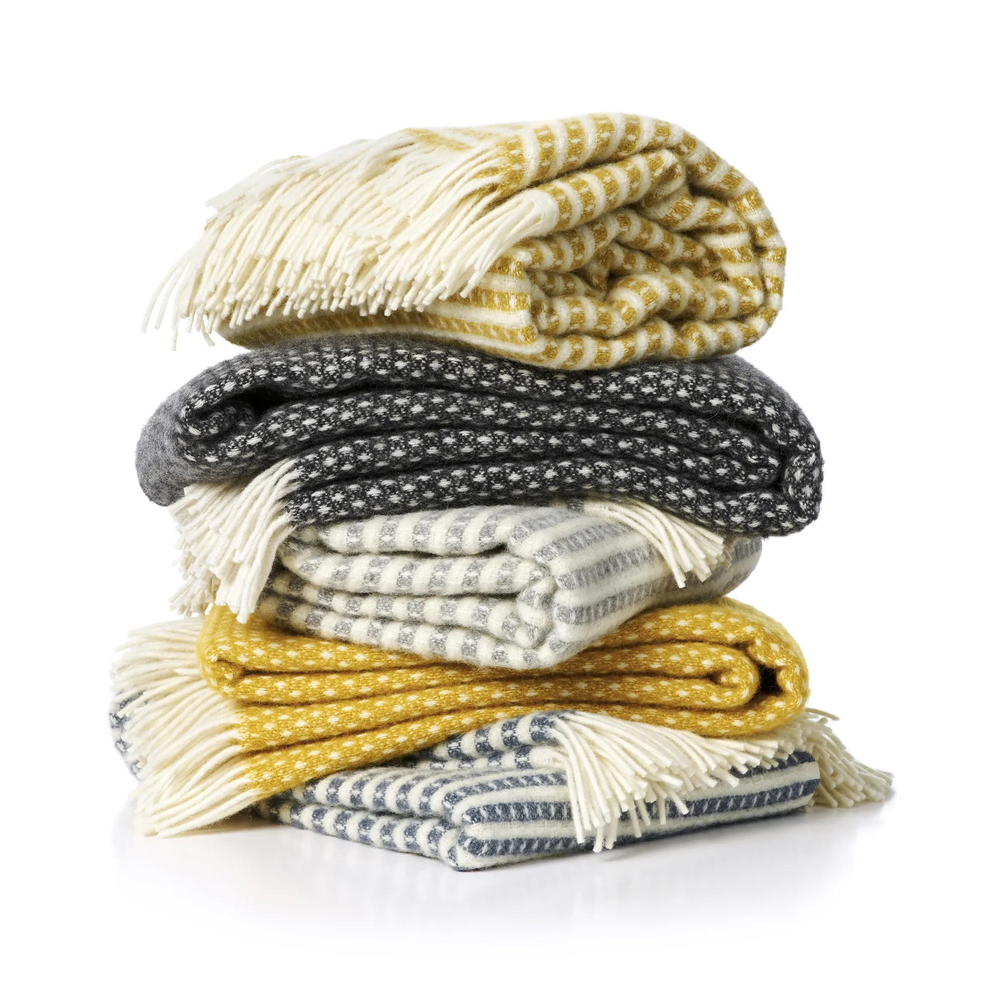 Manta de lã Knut, saffron (amarelo) Klippan Yllefabrik