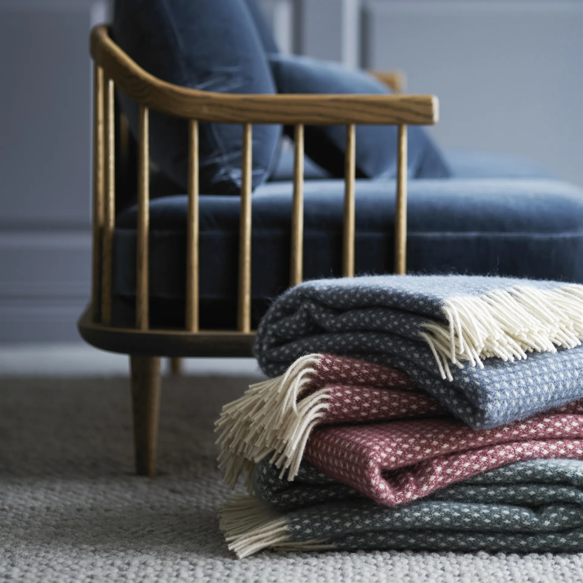 Manta de lã Knut, verde Klippan Yllefabrik