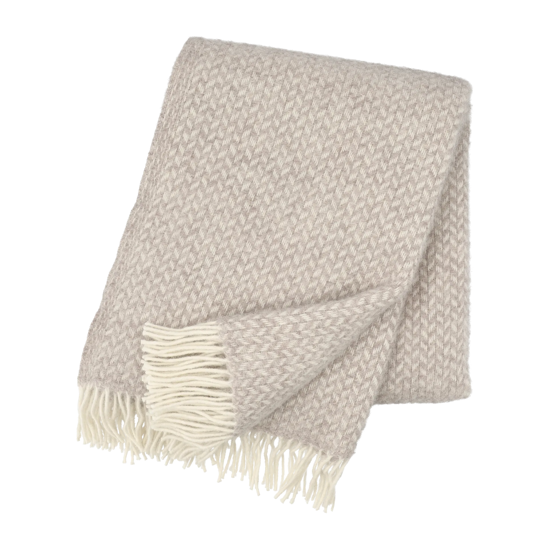 Manta de lã Polka, Beige Klippan Yllefabrik