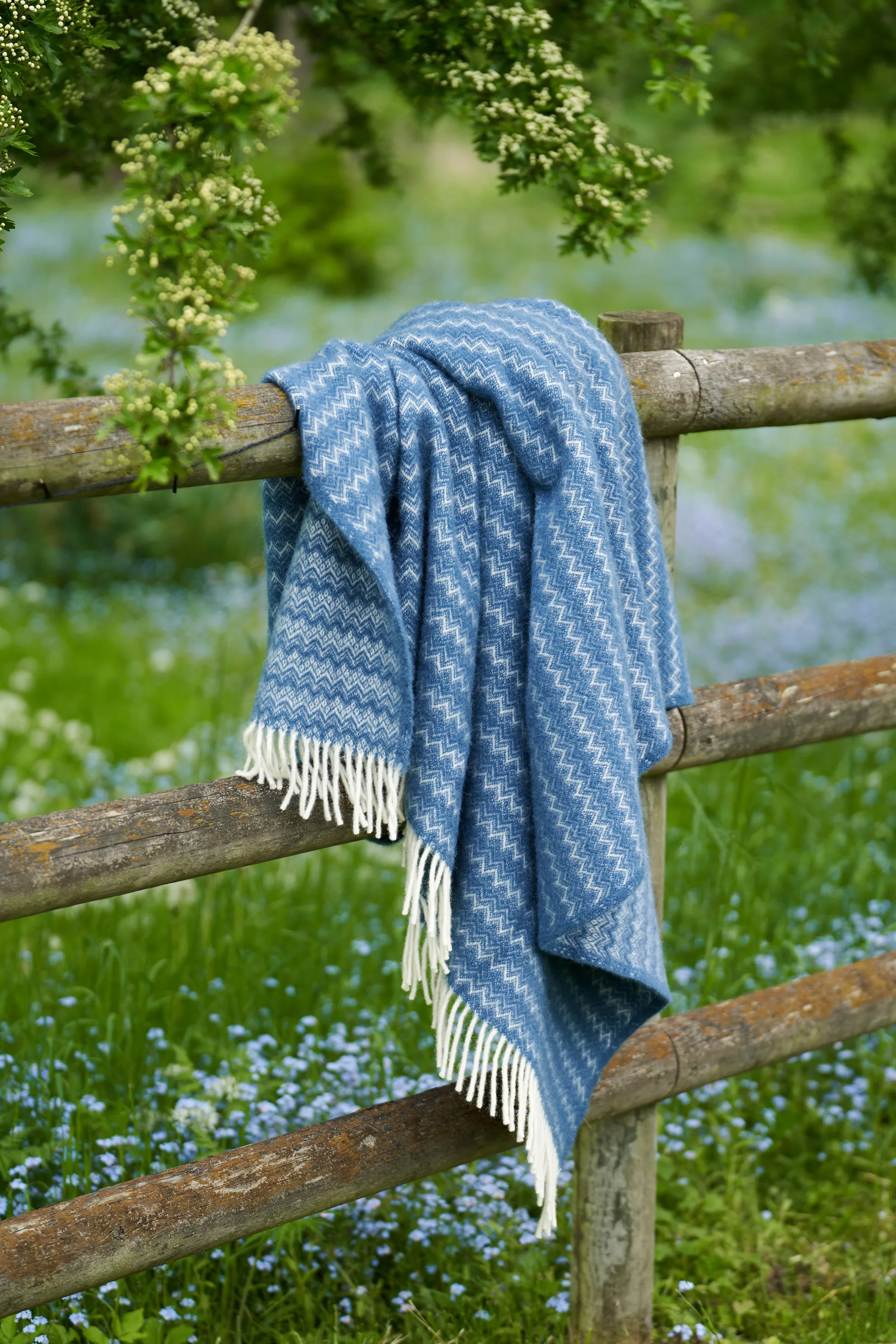 Manta de lã Summit 130x200 cm, Sea blue (azul) Klippan Yllefabrik