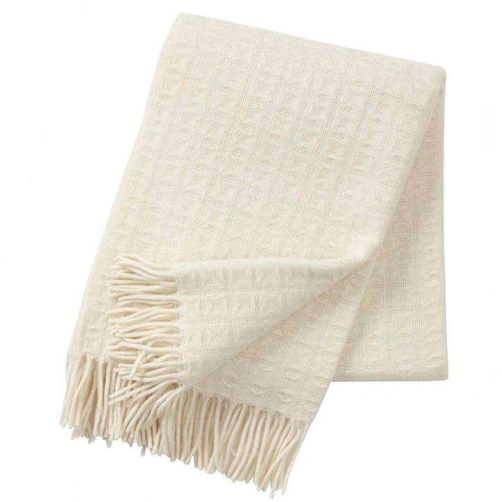 Manta de lã Twist - branco natural - Klippan Yllefabrik