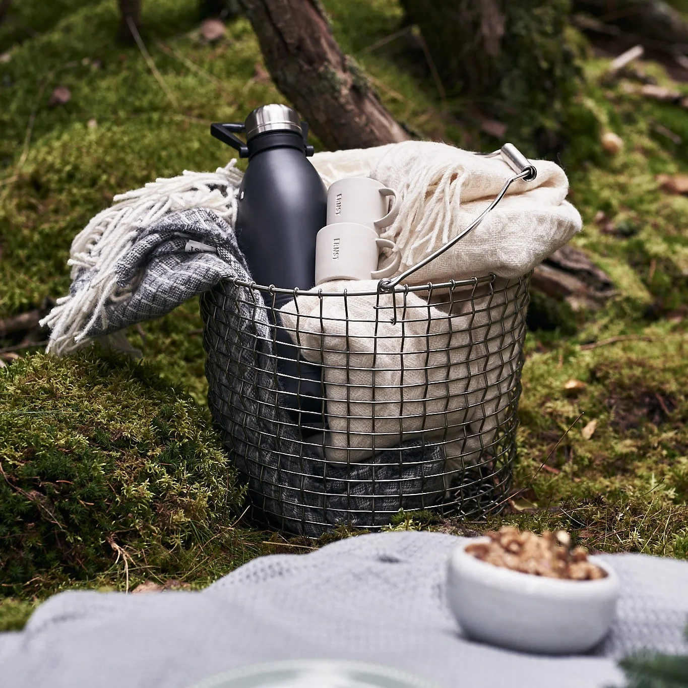 Manta de lã Twist, branco natural Klippan Yllefabrik