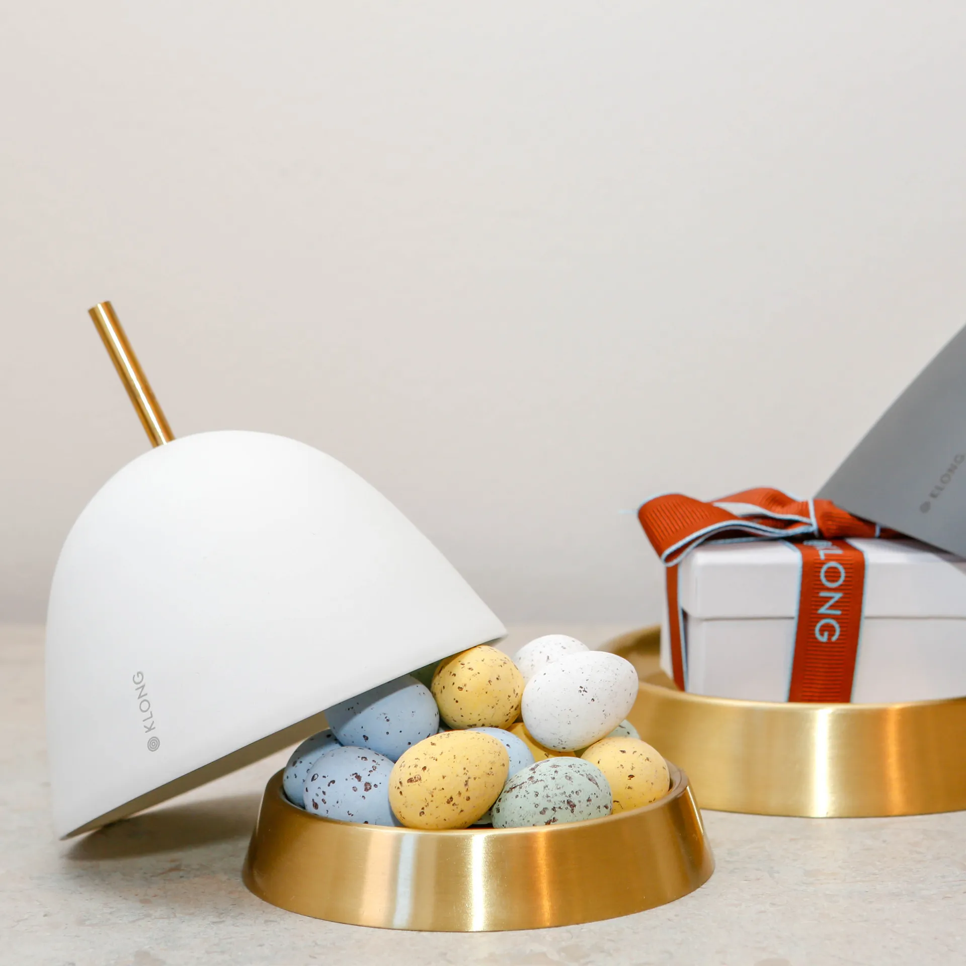 Arrumação pequena Gömma 12 cm, branco-latão KLONG