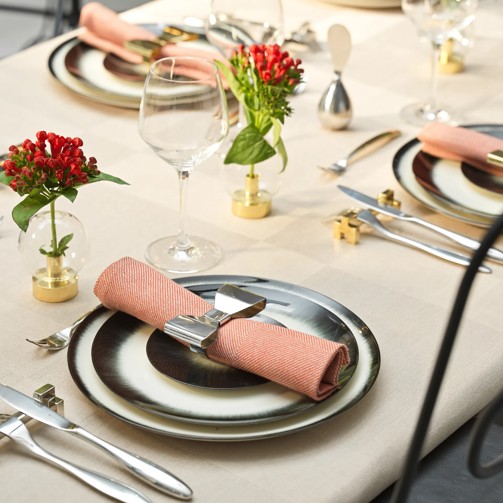 Bowie anel de guardanapo 2 un., Aço inoxidável KLONG