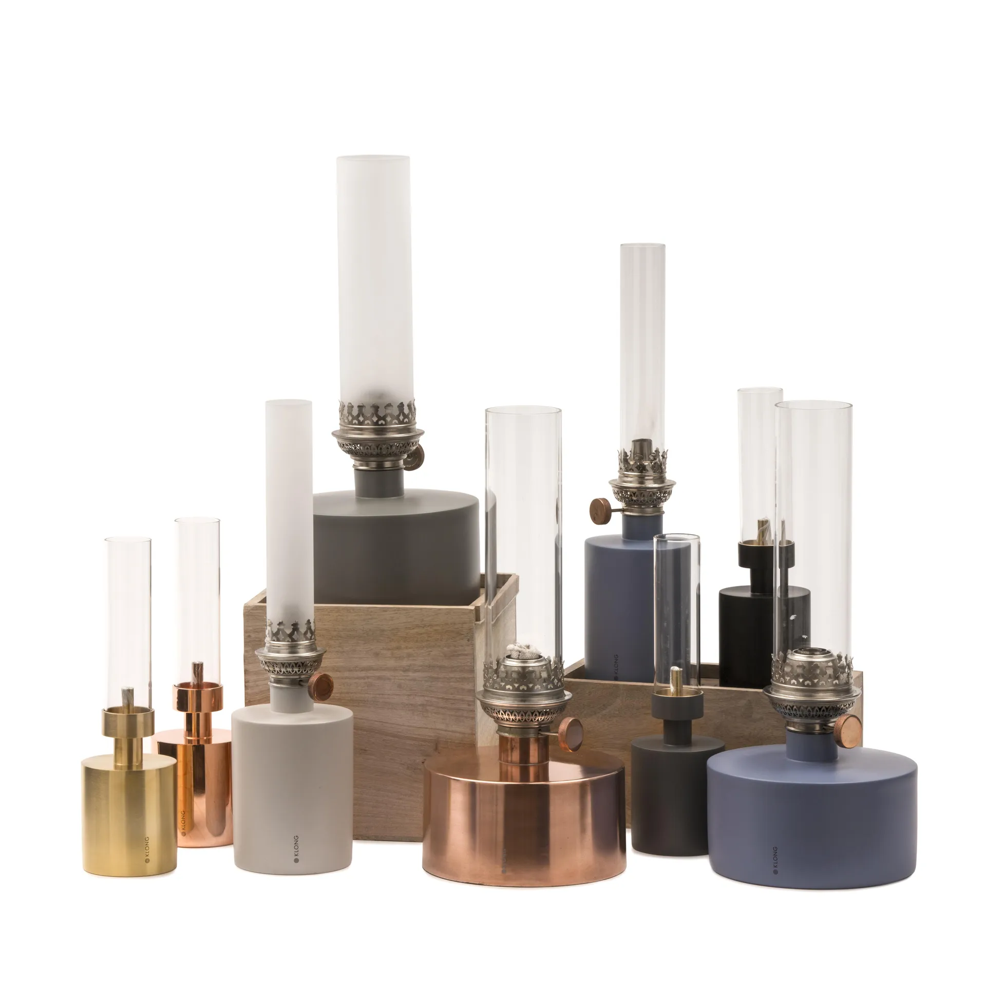 Candeeiro a óleo grande Patina, cinza KLONG