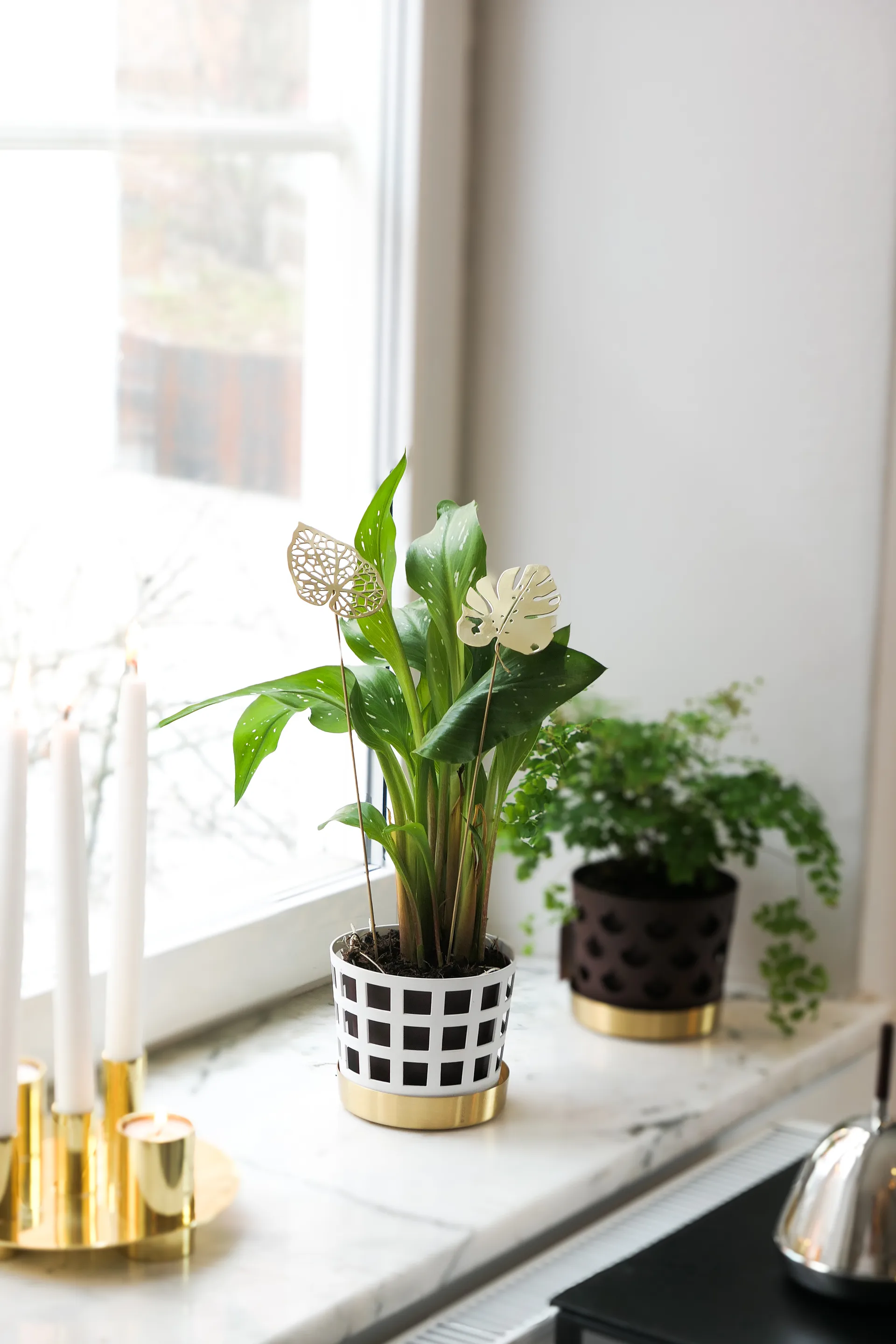 Decoração Brass Leaves, 2 peças, Water KLONG