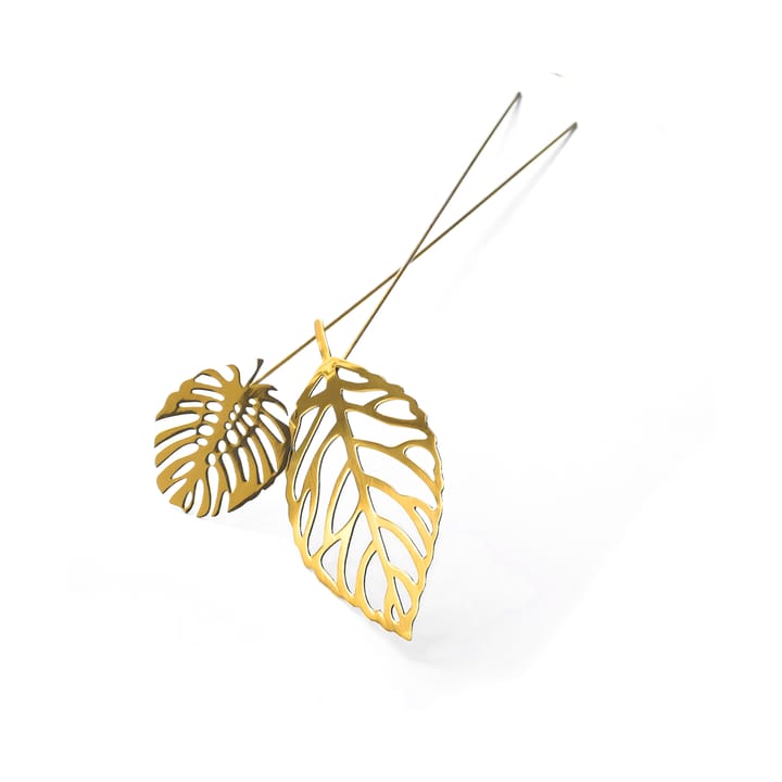 Decoração Brass Leaves, 2 peças - Wood - KLONG