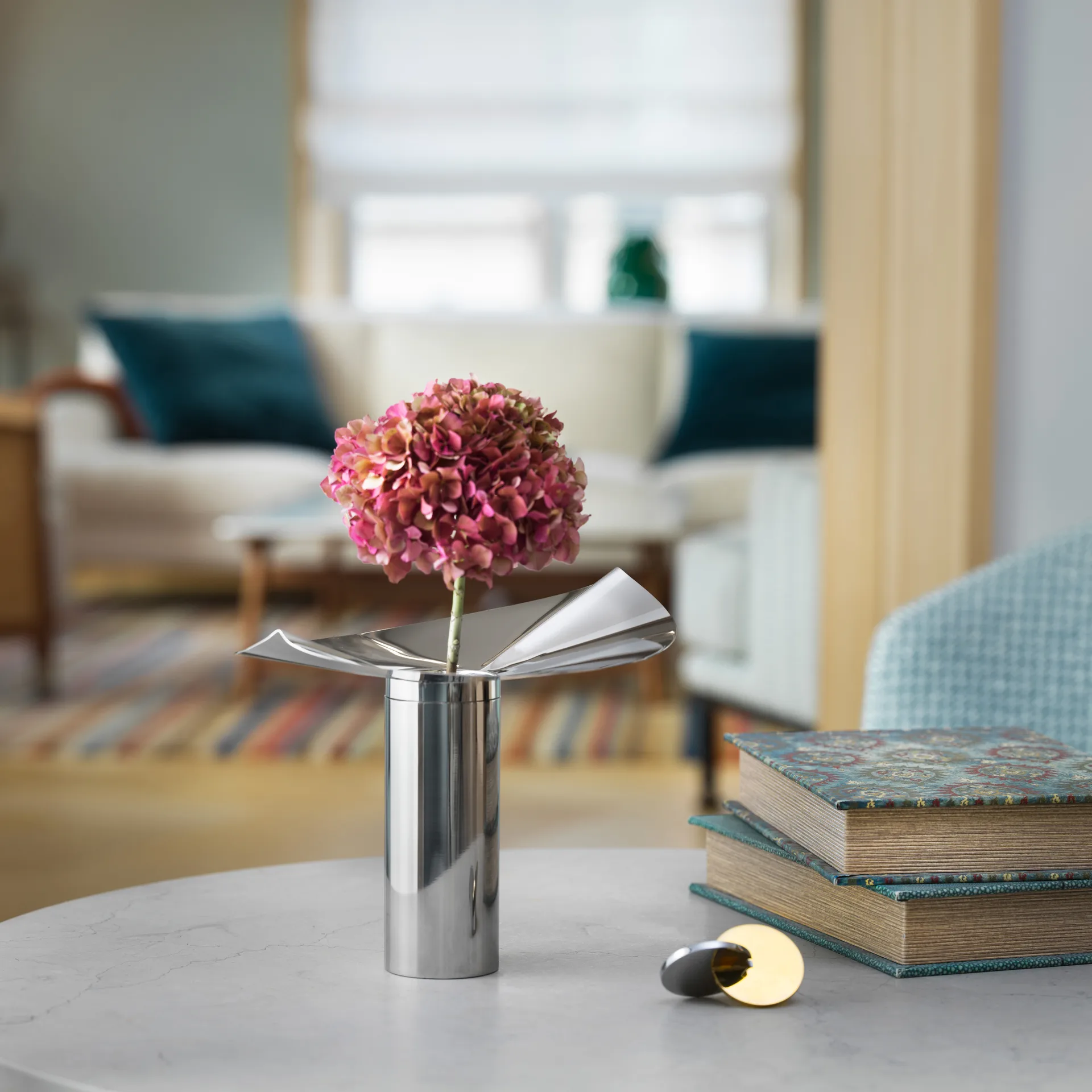 Porta-velas/ vaso Löv, Aço inoxidável, 22.5 cm KLONG