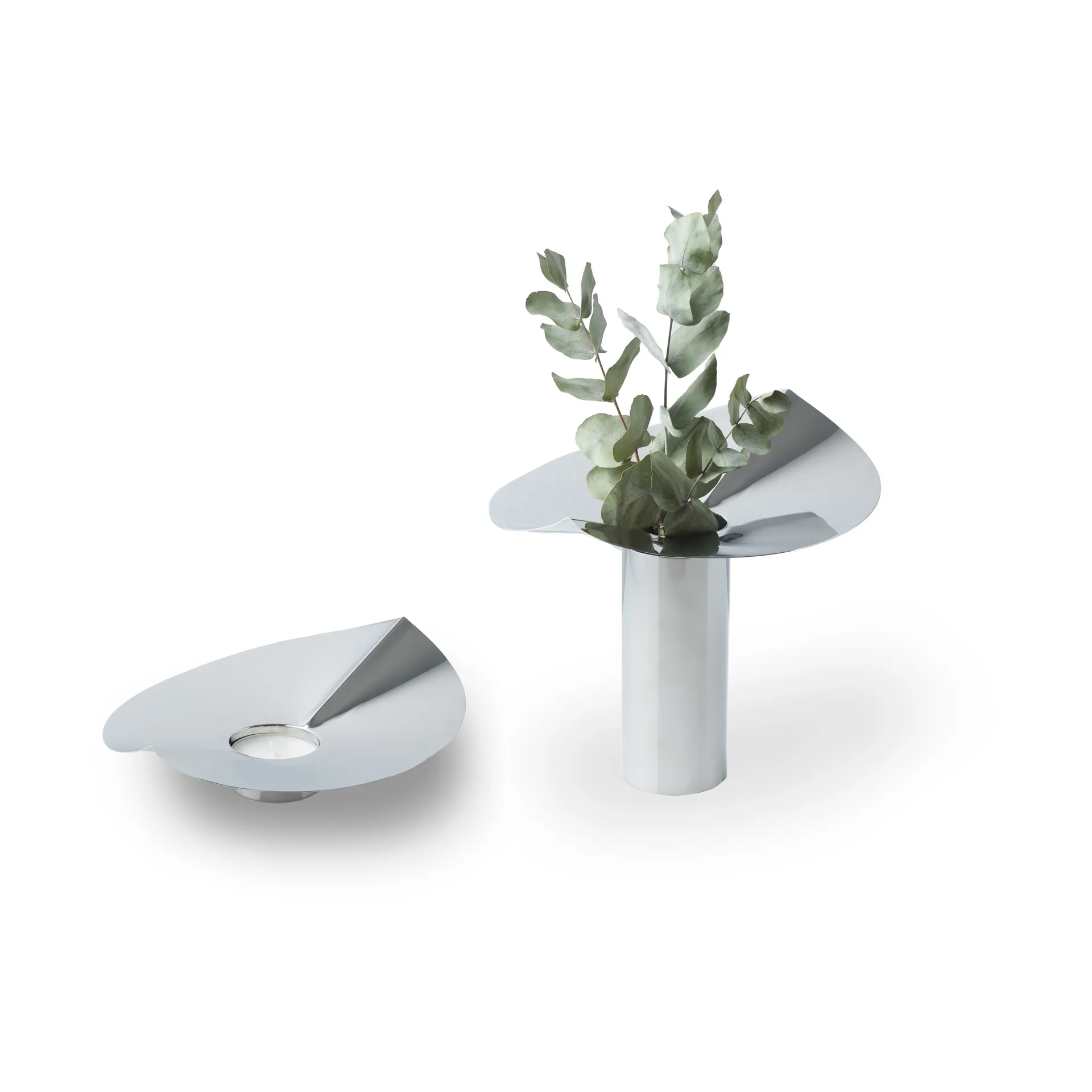 Porta-velas/ vaso Löv, Aço inoxidável KLONG