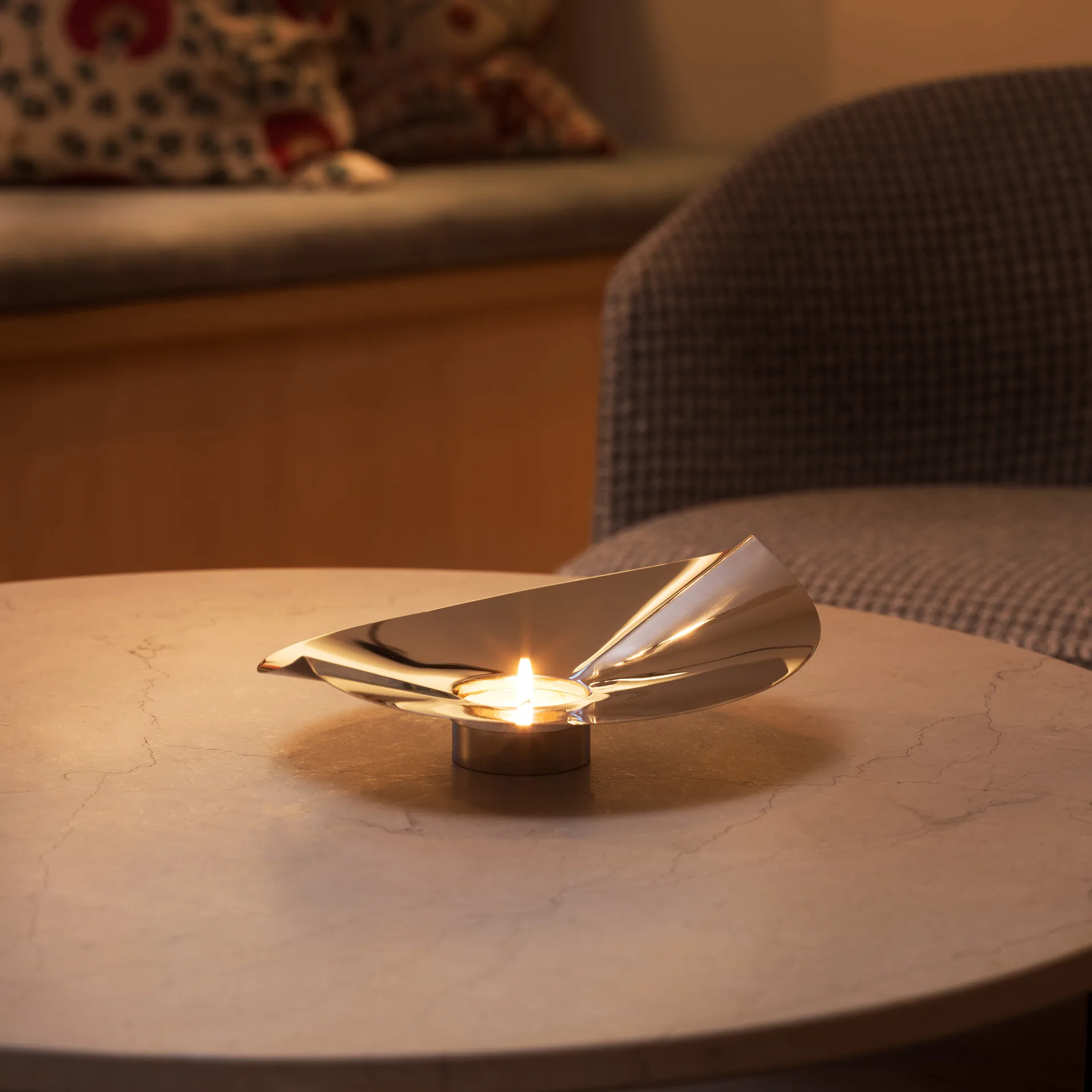 Porta-velas/ vaso Löv, Aço inoxidável KLONG