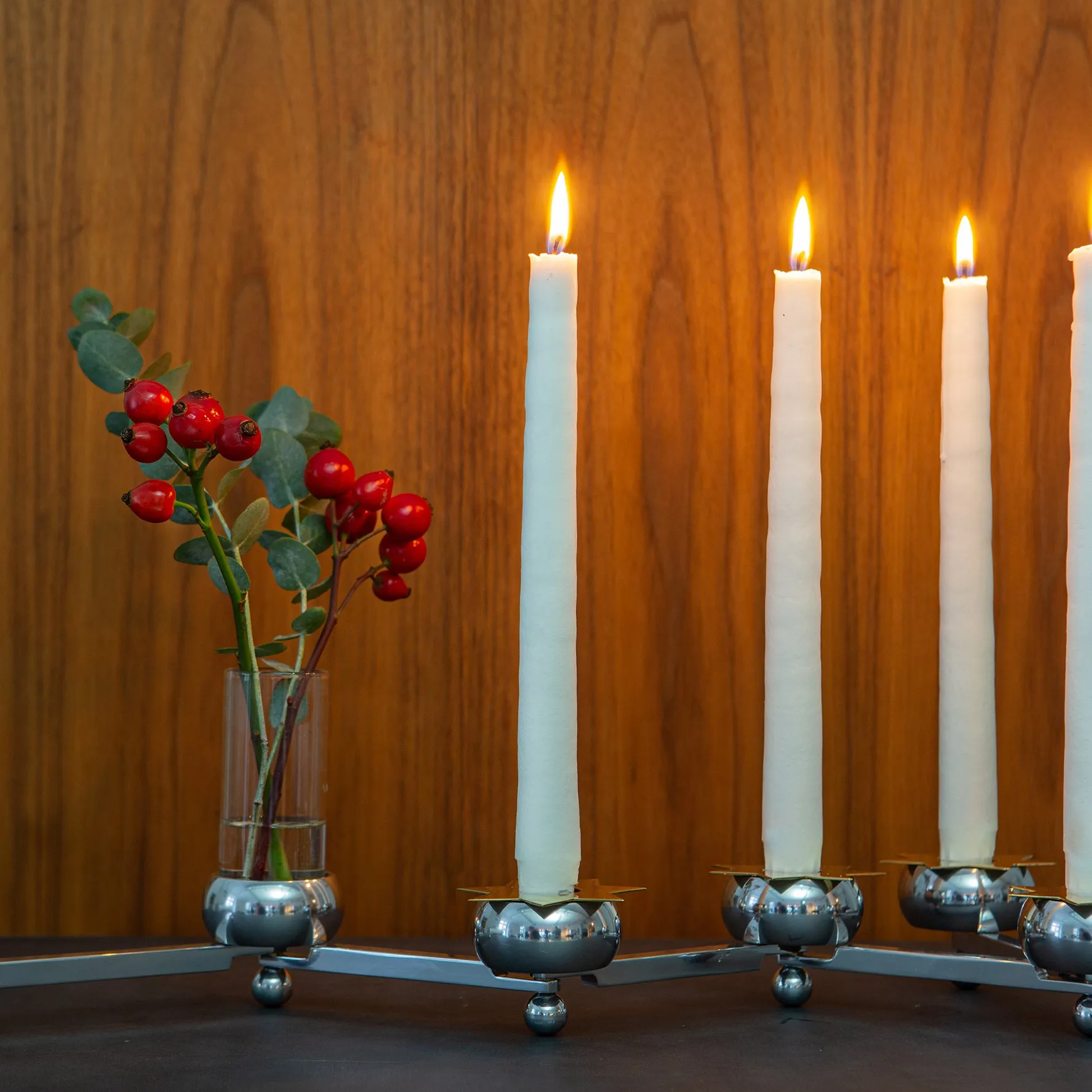 Suporte de velas Constella pequeno , alumínio KLONG