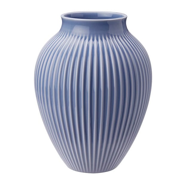 Knabstrup vaso estriado 20 cm - azul lavanda - Knabstrup Keramik