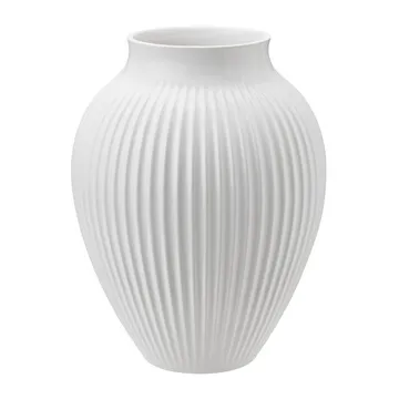 Knabstrup vaso estriado 20 cm - branco - Knabstrup Keramik