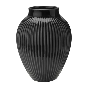 Knabstrup vaso estriado 20 cm - Preto - Knabstrup Keramik