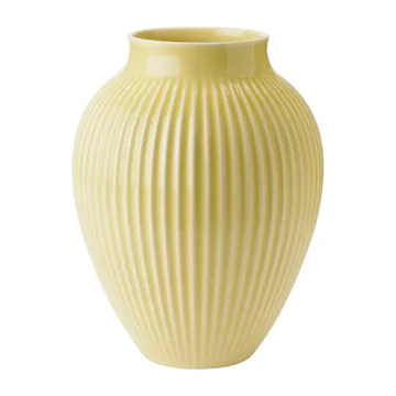 Knabstrup vaso estriado 27 cm - Amarelo - Knabstrup Keramik