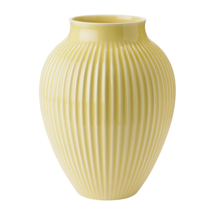 Knabstrup vaso estriado 27 cm - Amarelo - Knabstrup Keramik