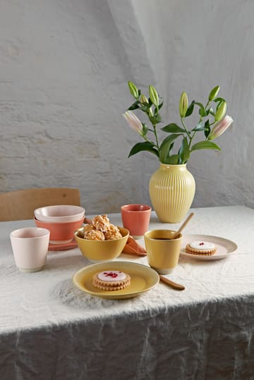 Knabstrup vaso estriado 27 cm - Amarelo - Knabstrup Keramik