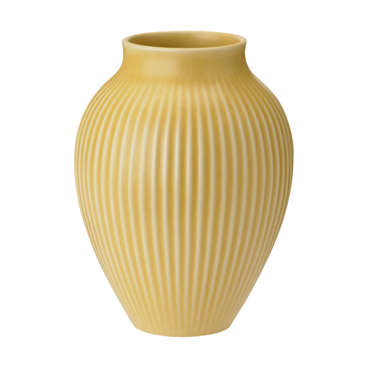 Knabstrup vaso estriado 27 cm - Amarelo - Knabstrup Keramik