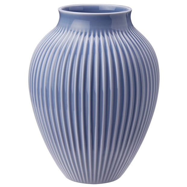Knabstrup vaso estriado 27 cm - azul lavanda - Knabstrup Keramik