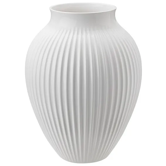 Knabstrup vaso estriado 27 cm, branco Knabstrup Keramik