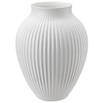 Knabstrup vaso estriado 27 cm - branco - Knabstrup Keramik