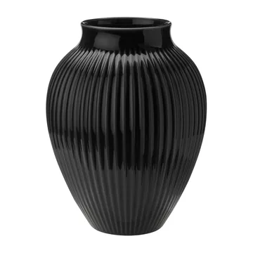Knabstrup vaso estriado 27 cm - Preto - Knabstrup Keramik