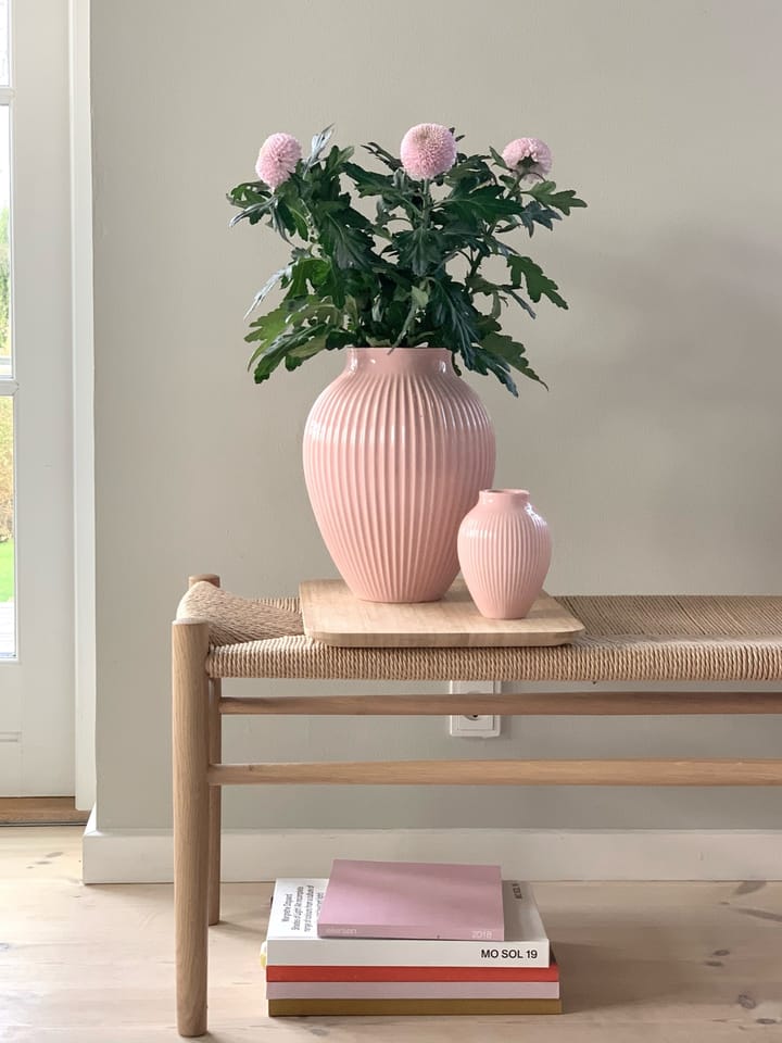 Knabstrup vaso estriado 27 cm, Rosa  Knabstrup Keramik
