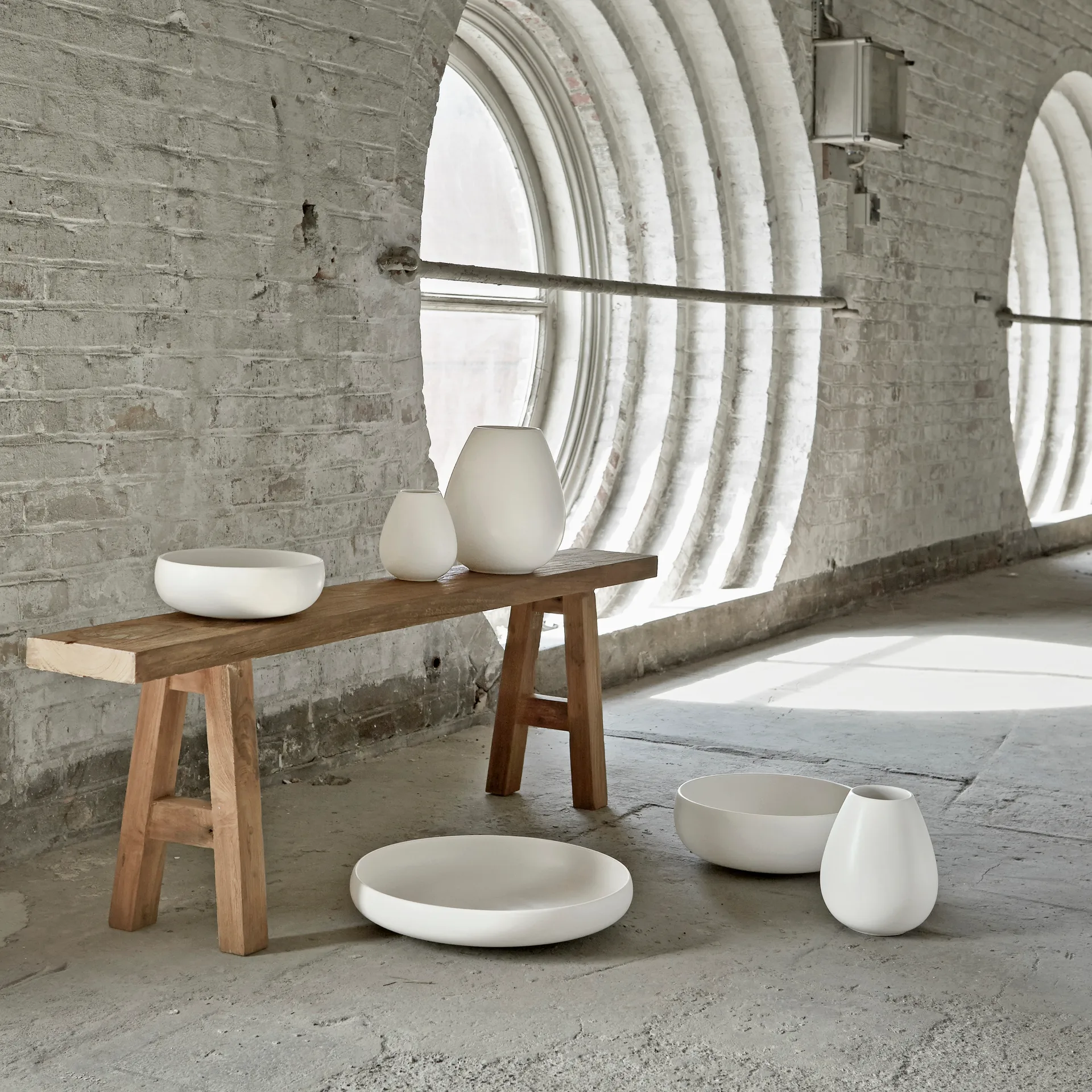 Tigela Earth 22 cm, Branco pedra calcário Knabstrup Keramik