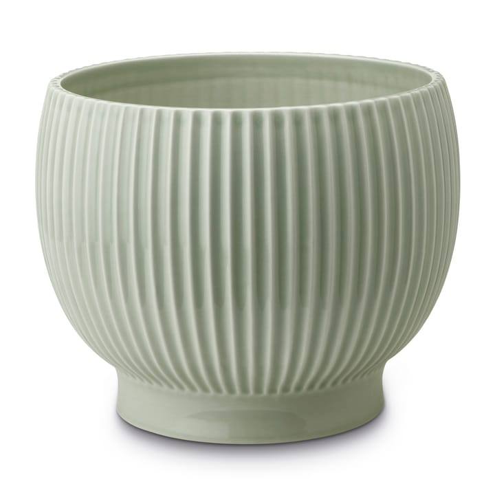 Vaso de flores com relevo Knabstrup Ø16,5 cm - Verde menta - Knabstrup Keramik