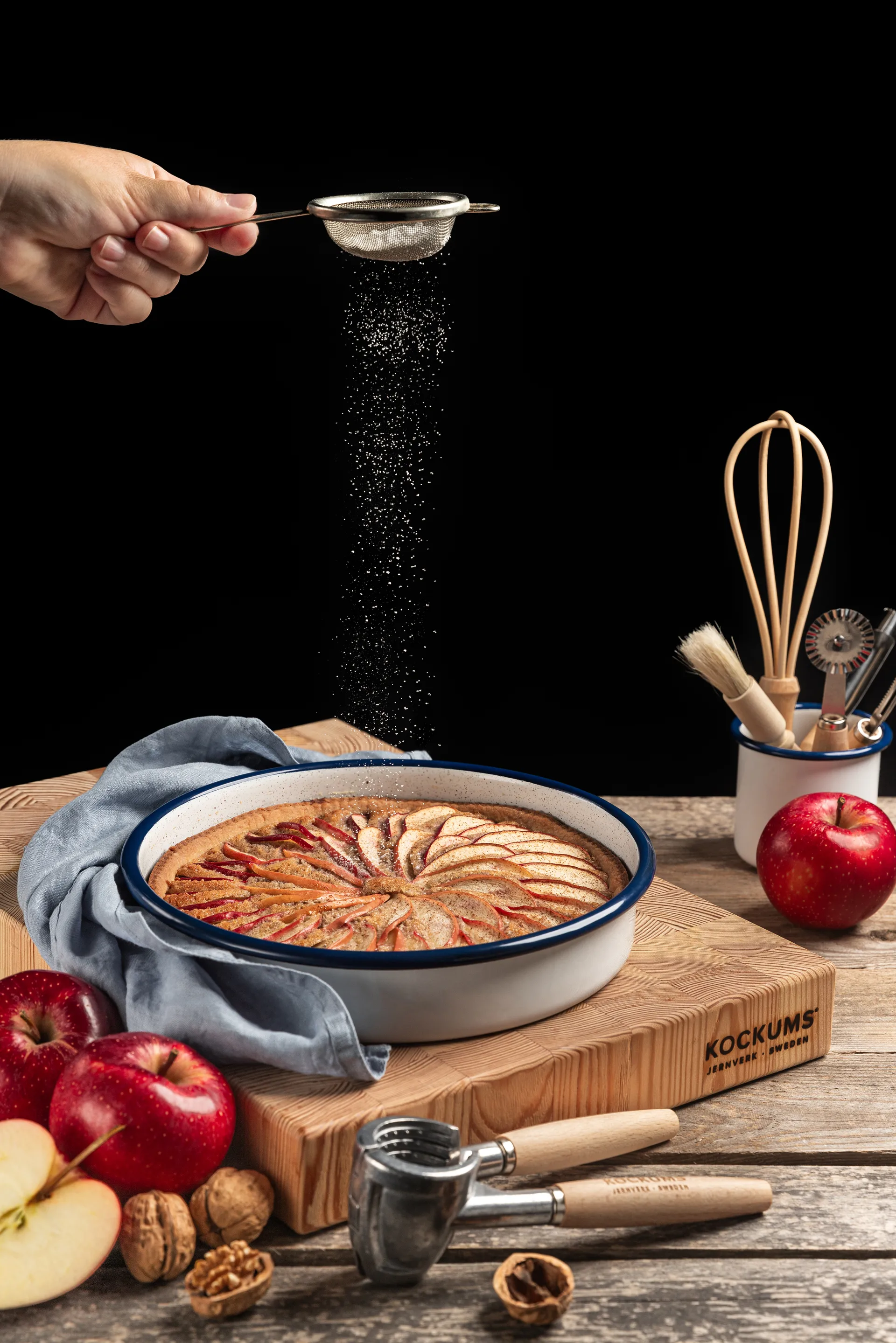 forma de forno Kockums, Kockums white-azul, redonda, Ø28 cm Kockums Jernverk