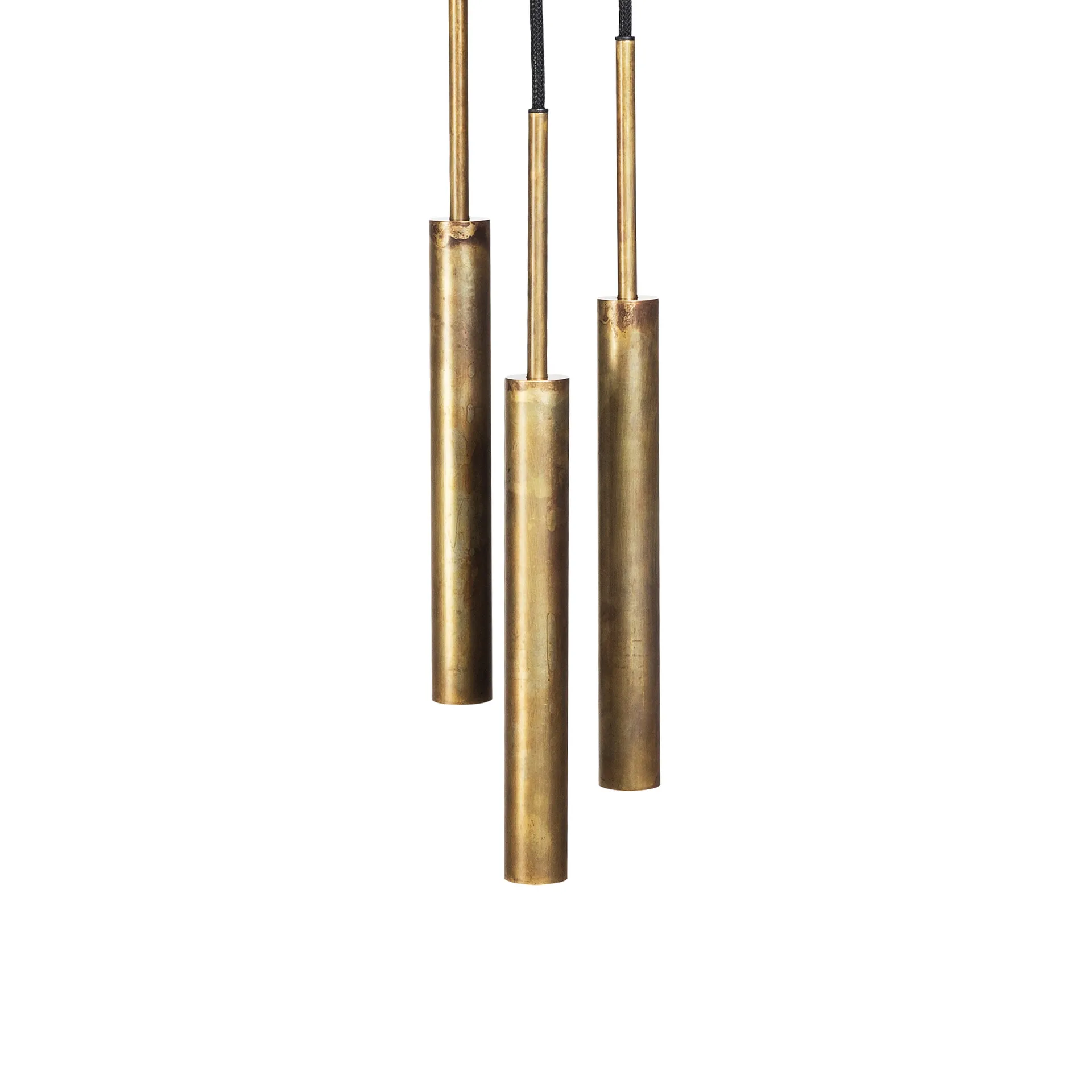 Candeeiro Stav 3 placa de teto redonda, Latão bruto Konsthantverk