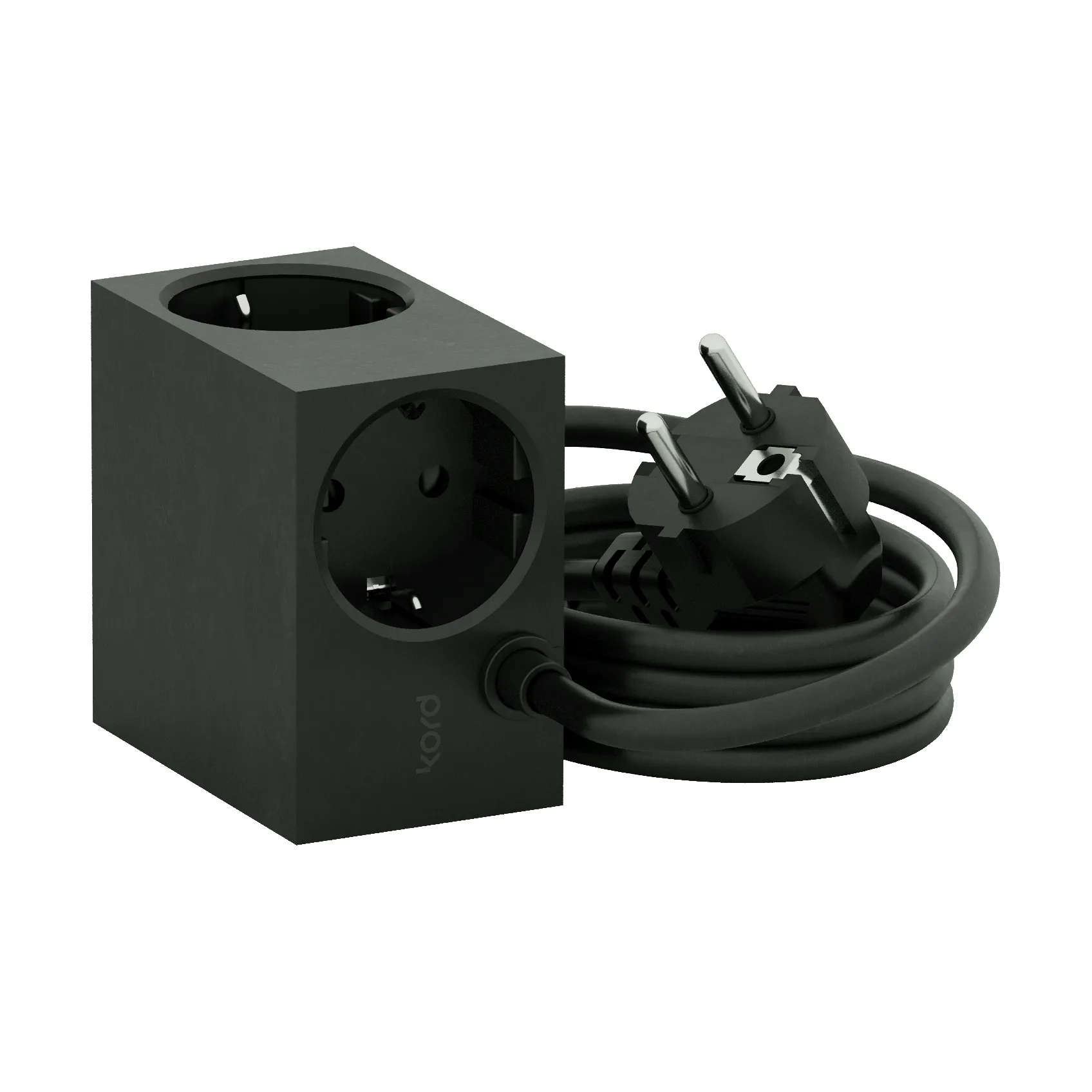 Adaptador tomada Cuboid 2 m, Black Kord