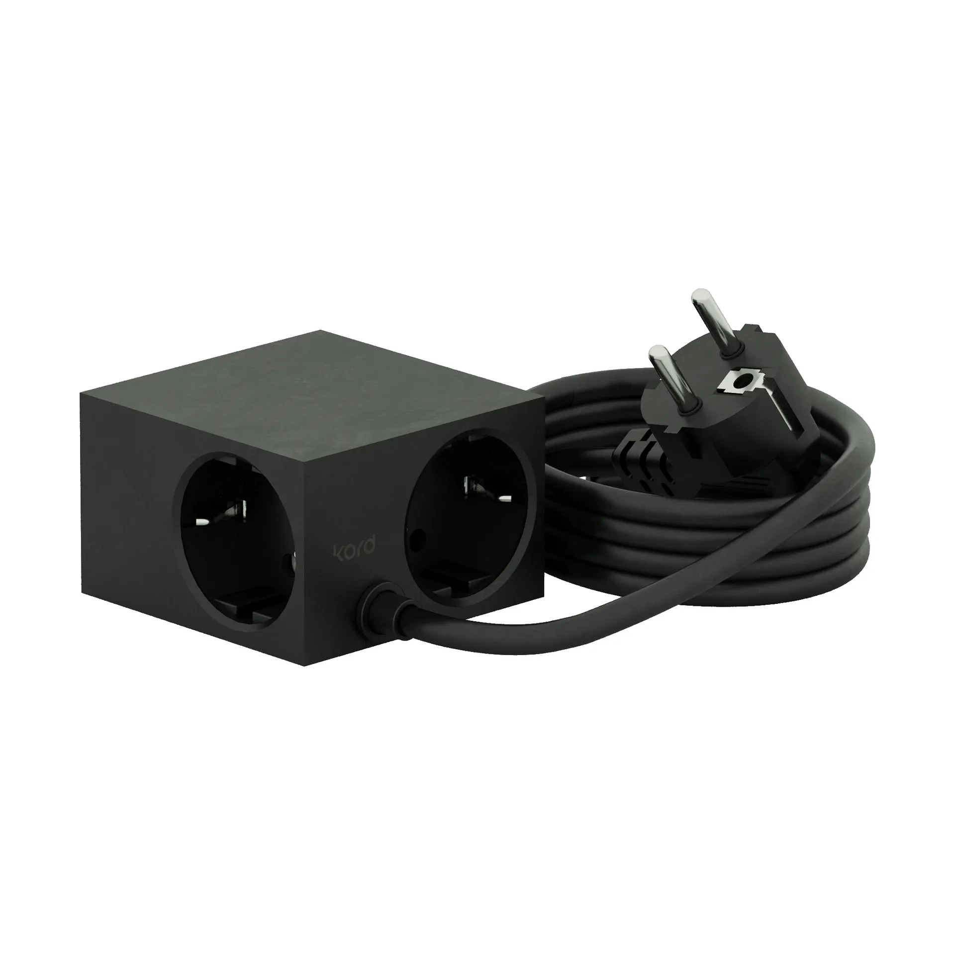 Adaptador tomada Cuboid 2 m, Black Kord