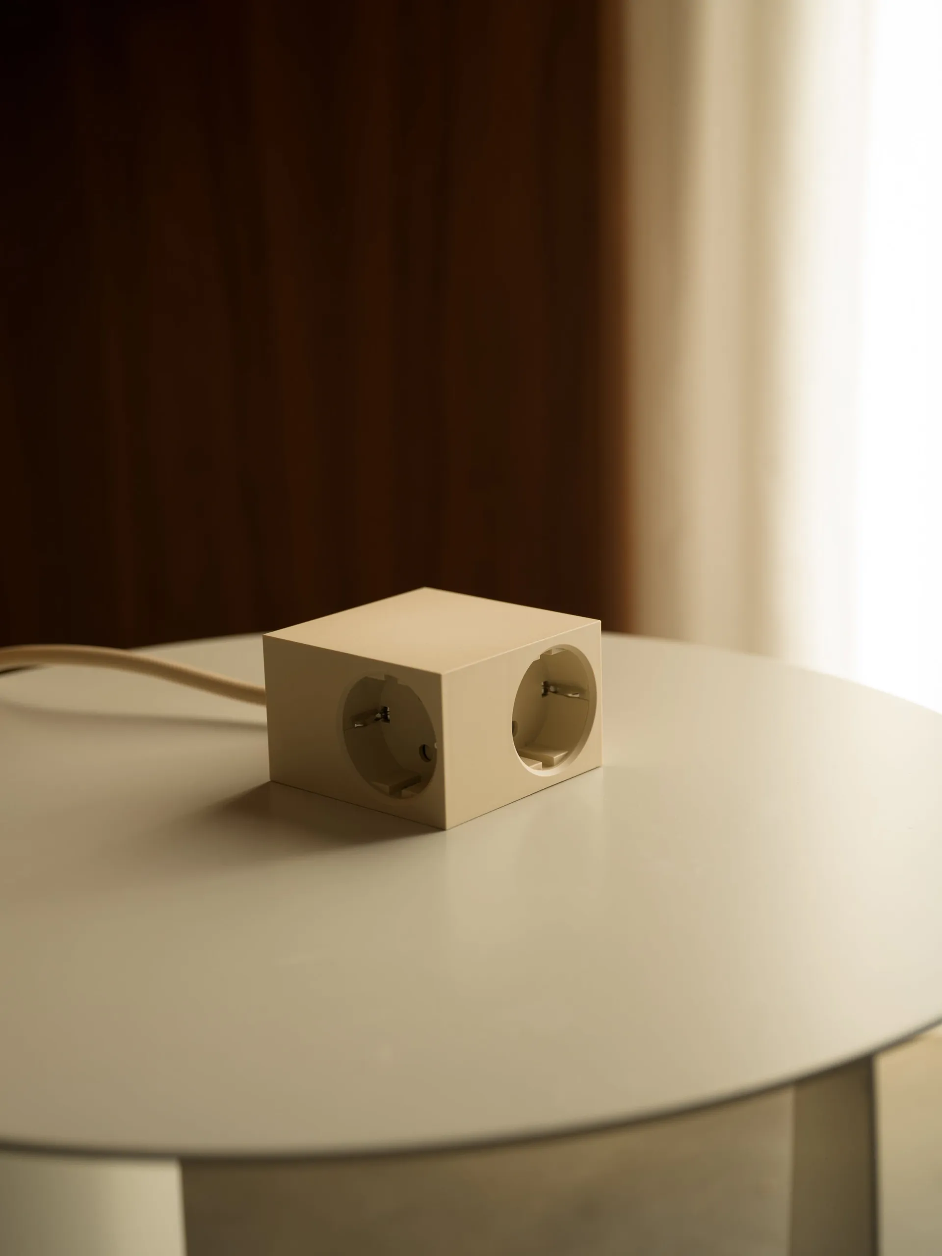 Adaptador tomada Cuboid 2 m, Pearled Ivory Kord