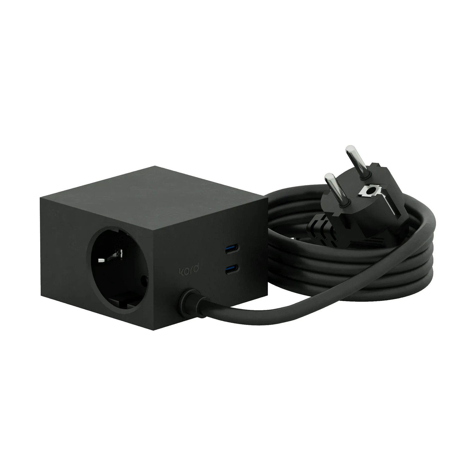Adaptador tomada Cuboid+ USB-C 30W 2 m, Black Kord