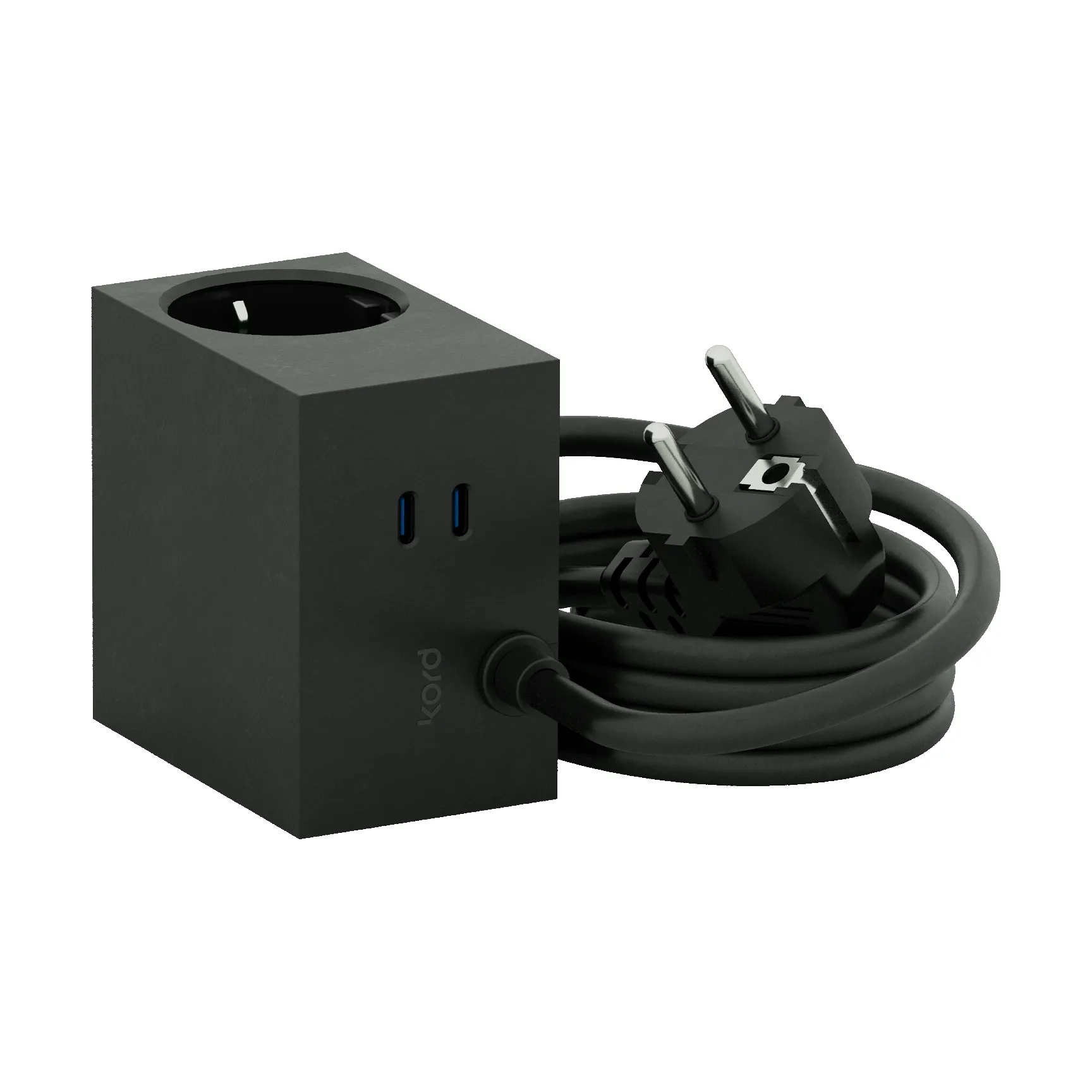 Adaptador tomada Cuboid+ USB-C 30W 2 m, Black Kord