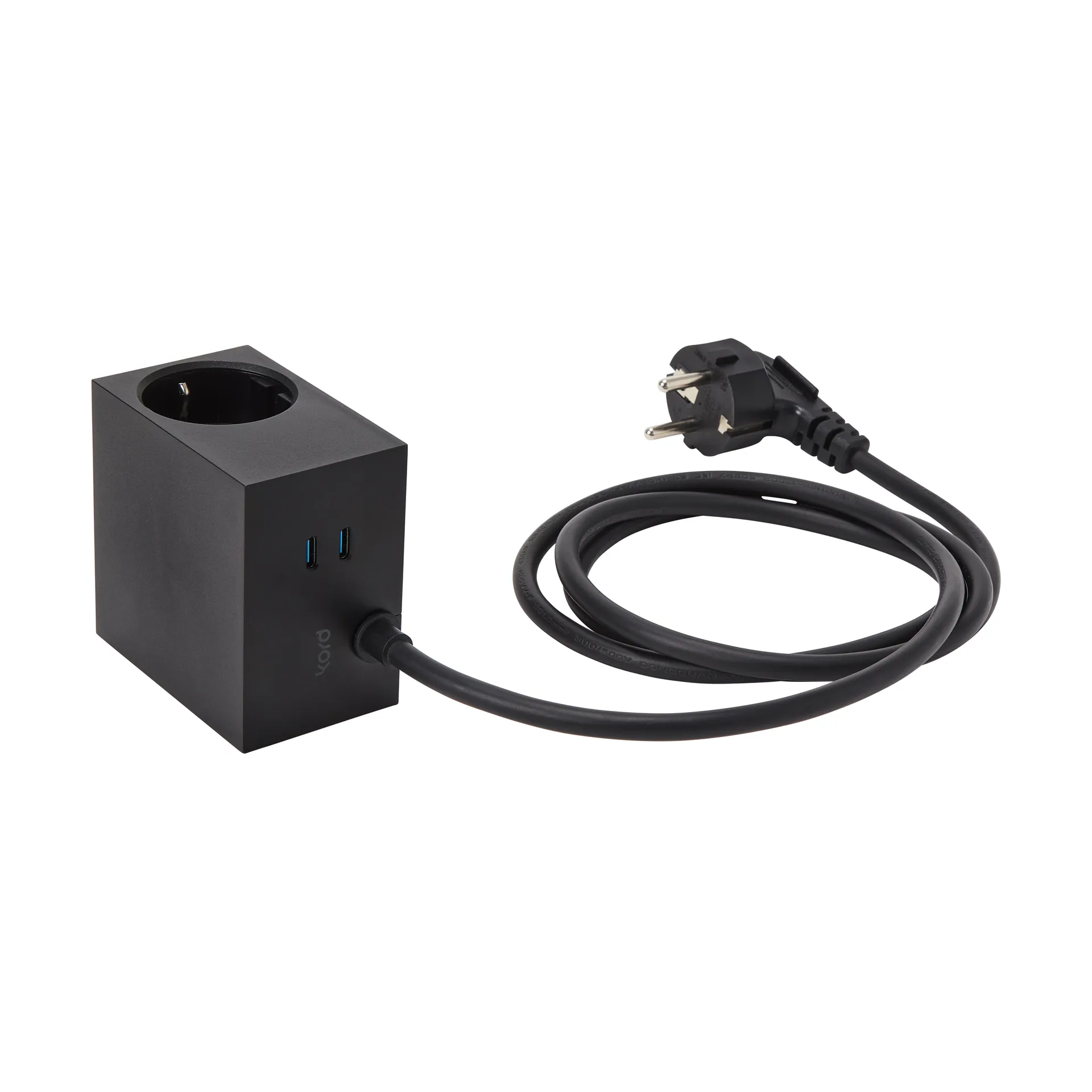 Adaptador tomada Cuboid+ USB-C 30W 2 m, Black Kord