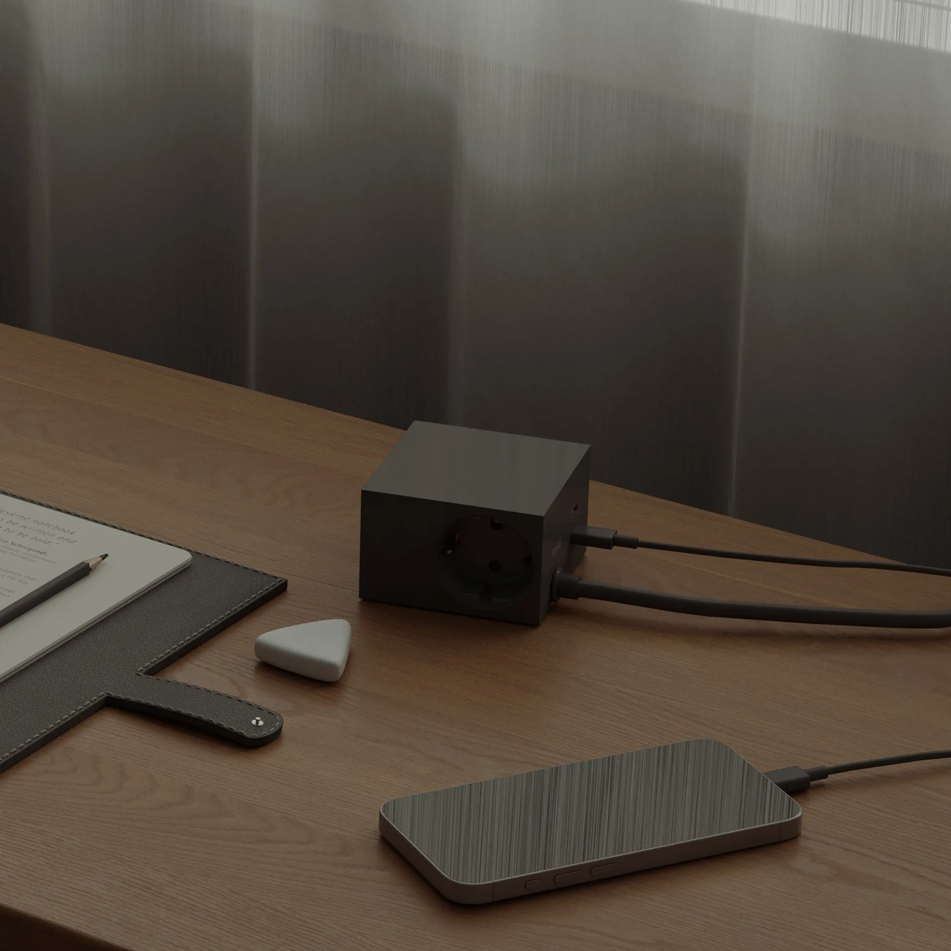 Adaptador tomada Cuboid+ USB-C 30W 2 m, Black Kord