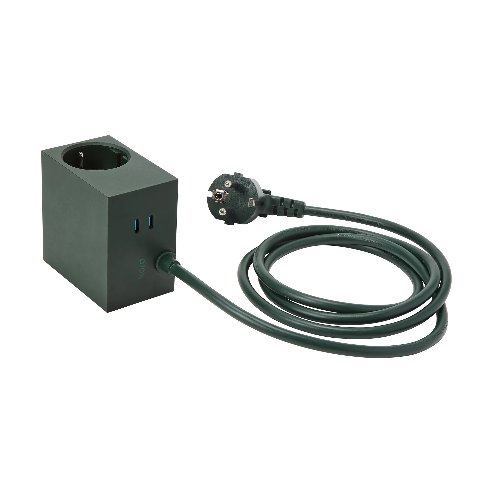 Adaptador tomada Cuboid+ USB-C 30W 2 m, Dark Green Kord