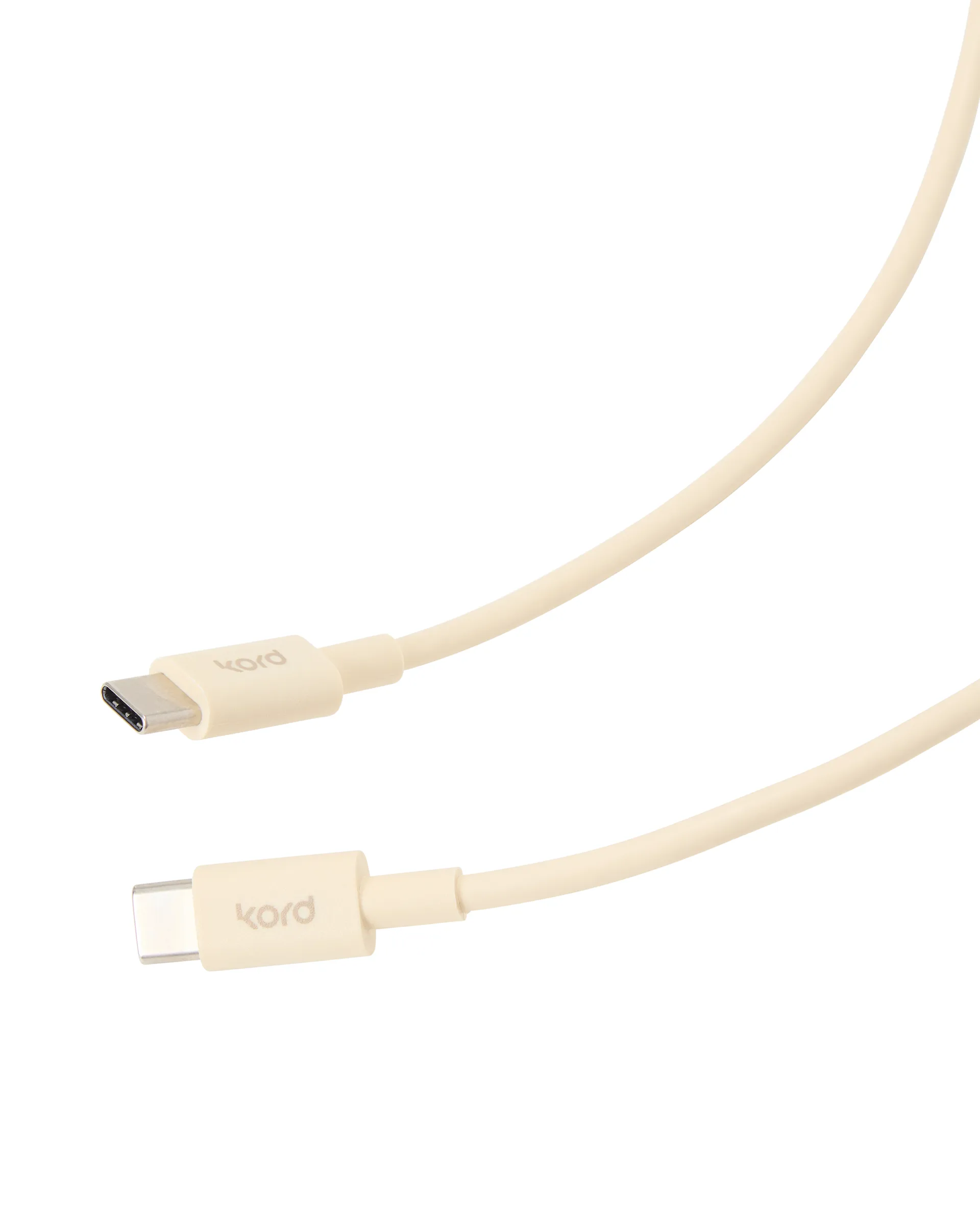 Cabo de carregamento Kord USB-C para USB-C 1,8 m, Pearled Ivory Kord