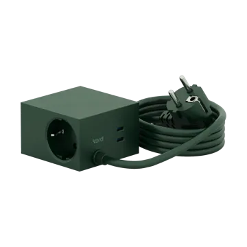 Cuboid+ bloco de tomadas USB-C 30W 2 m - Dark Green - Kord