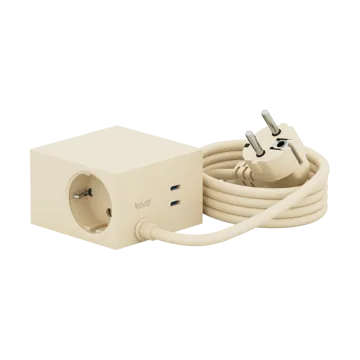 Cuboid+ bloco de tomadas USB-C 30W 2 m - Pearled Ivory (branco) - Kord