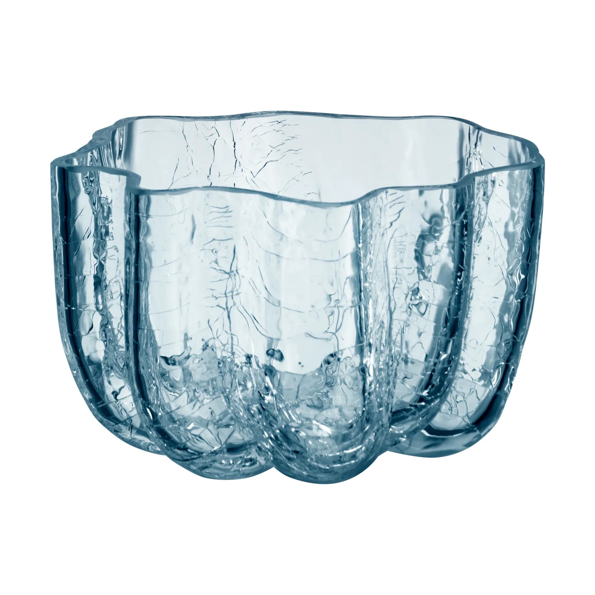 Castiçal Crackle circular 58 mm, Azul gelo Kosta Boda