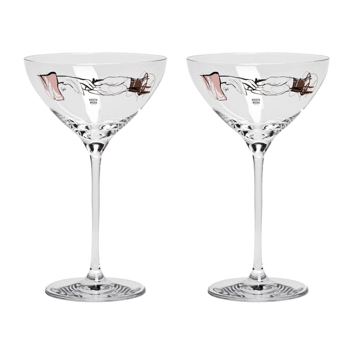 Copo de champanhe You and me together 32 cl, conjunto de 2 - Transparente / Multi - Kosta Boda