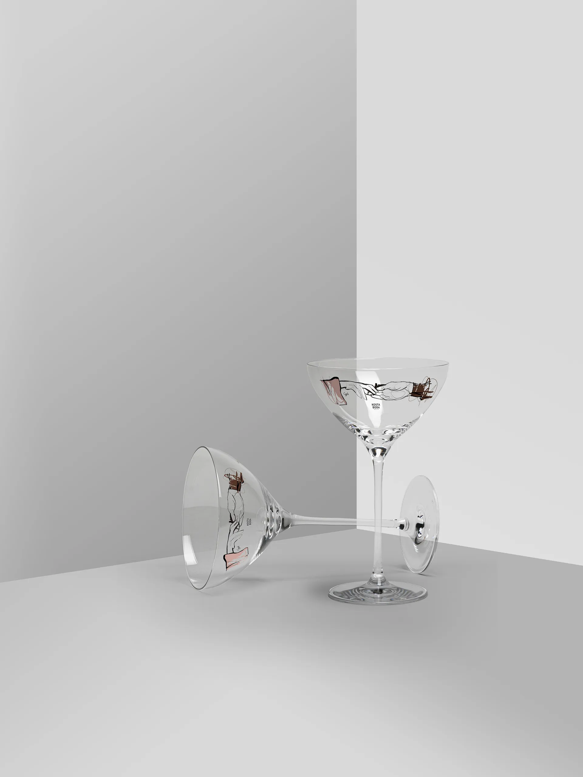 Copo de champanhe You and me together 32 cl, conjunto de 2, Transparente / Multi Kosta Boda