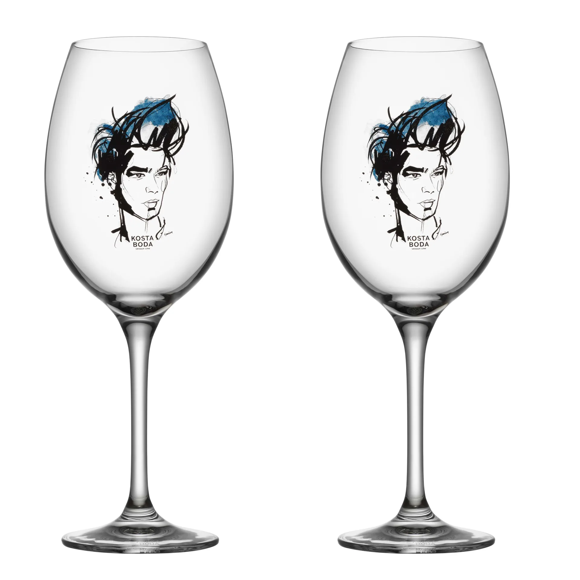 Copo de vinho All about you, 2 un., Miss him (azul) Kosta Boda