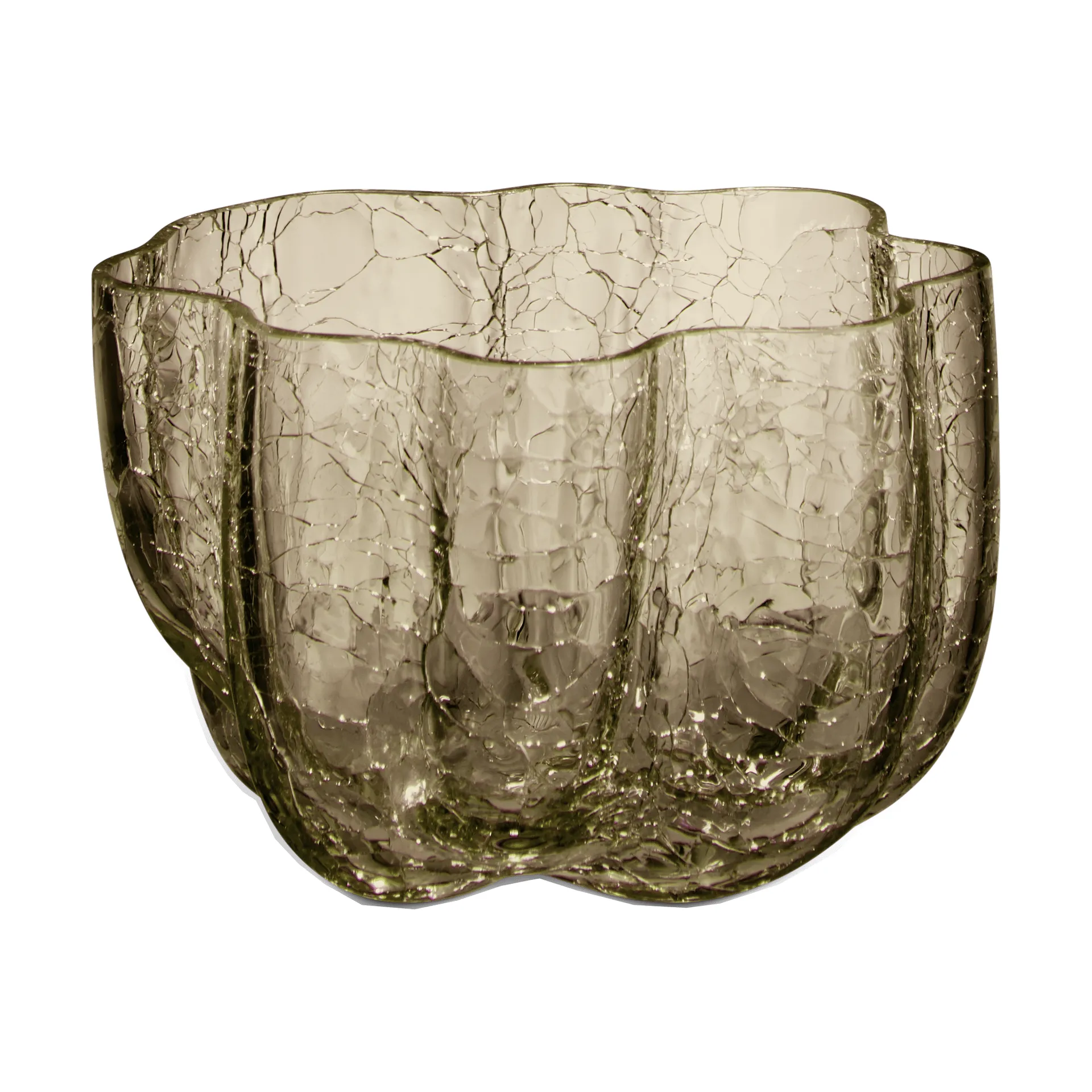 Crackle porta-velas 5,8 cm, Taupe Kosta Boda