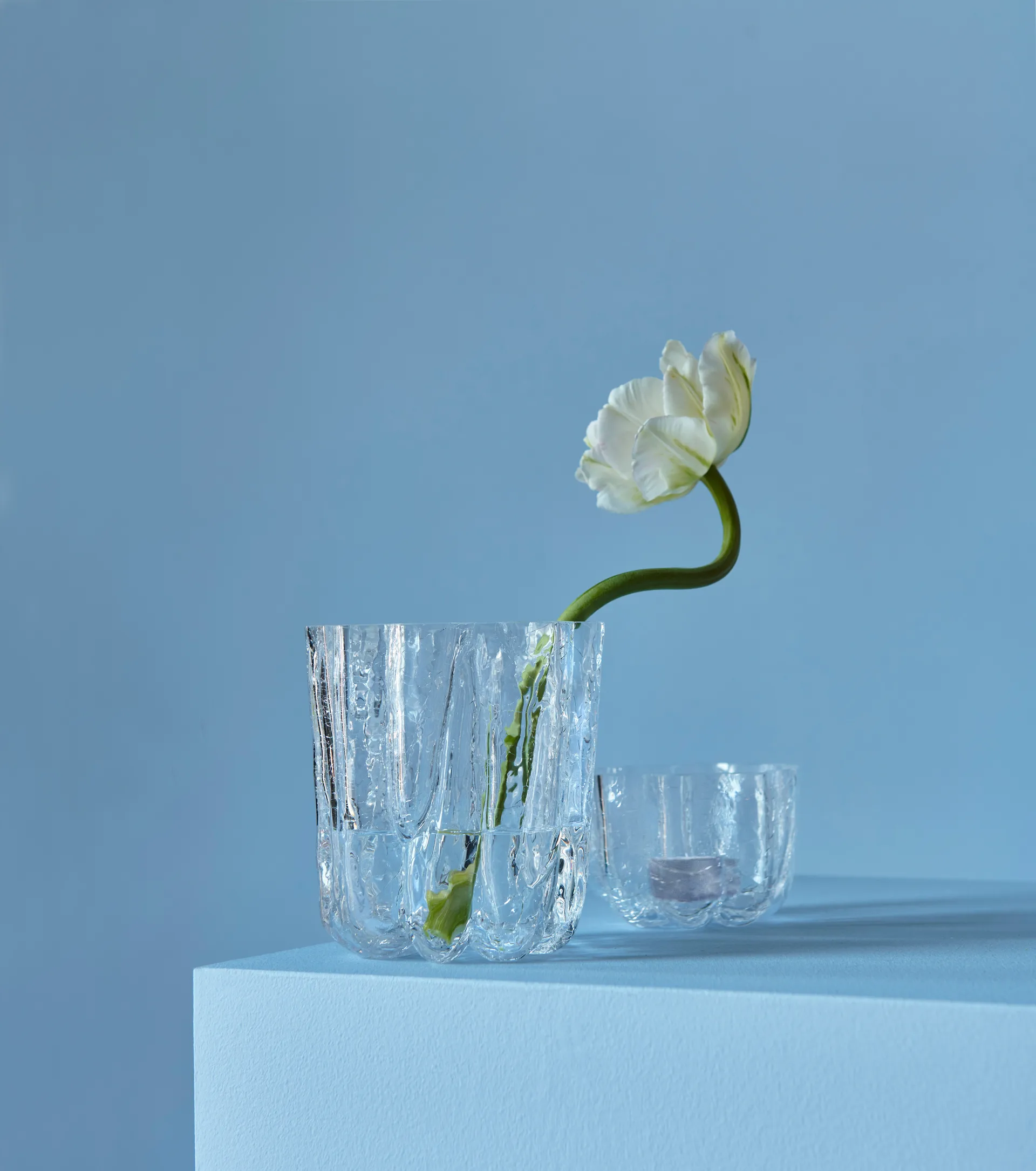 Crackle porta-velas 5,8 cm, Transparente Kosta Boda