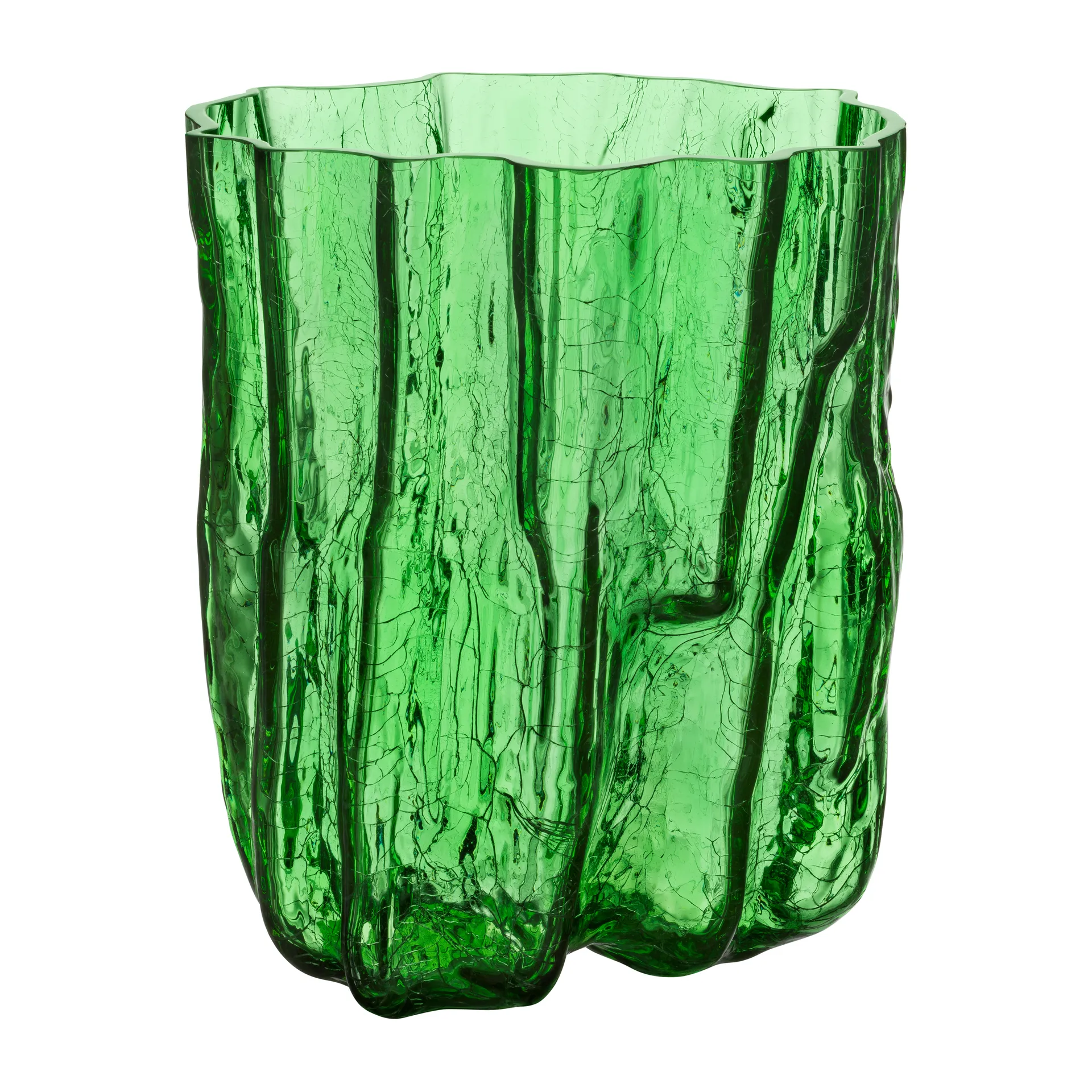 Crackle Vaso 28 cm, Verde Kosta Boda